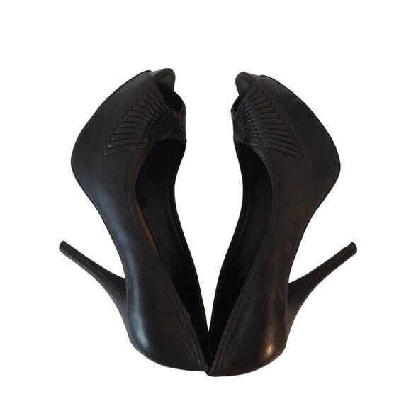 Zara Black Peep Toe Pumps Size EUR 39 / US 9 - Picture 5 of 8